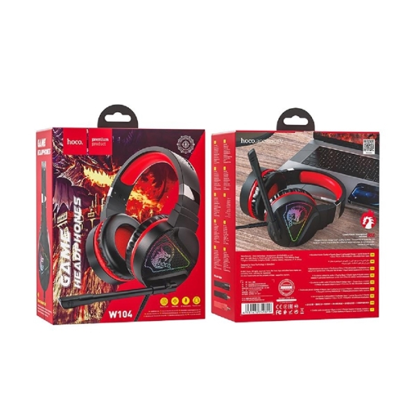 Audífonos Gamer HOCO W104 Rojo - Imagen 2