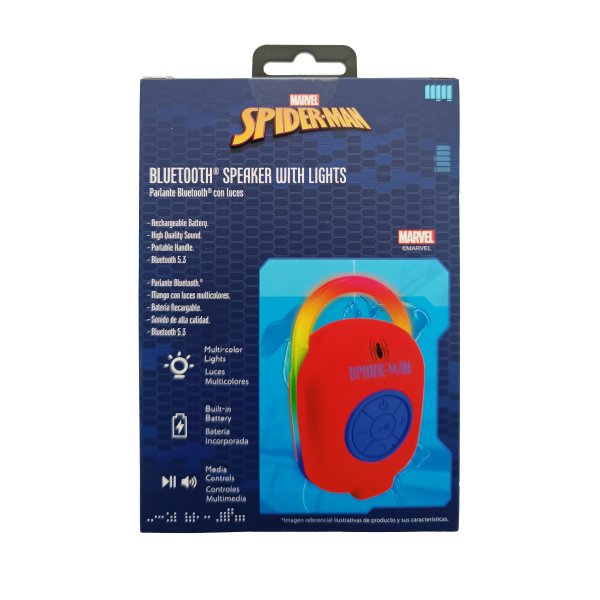 Parlante BT Portátil Spiderman C/Luces - Imagen 4