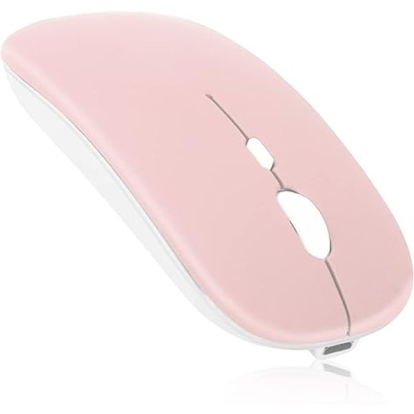 Mouse Inalámbrico Bluetooth + USB Recargable Rosado - Imagen 2