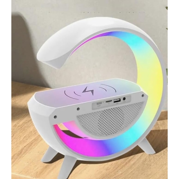Parlante BT  "G" + Base de Carga inalámbrica/Radio FM/Despertador - Imagen 2