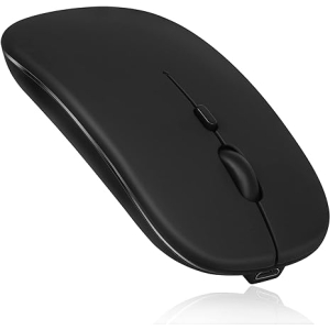 Mouse Inalámbrico Bluetooth + USB Recargable Negro