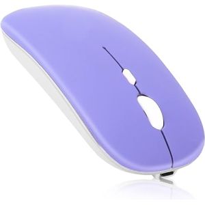 Mouse Inalámbrico Bluetooth + USB Recargable Morado