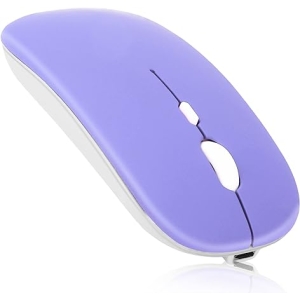 Mouse Inalámbrico Bluetooth + USB Recargable Morado