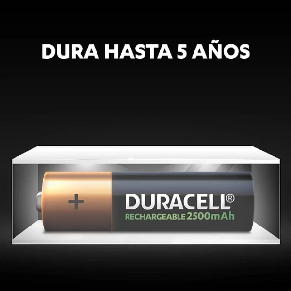 Pila Recargable Duracell AA 2500mAh Pack x2 Unds. - Imagen 3