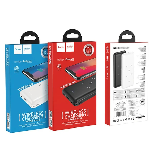 Power Bank 10000mAh Hoco J50 C/Carga Inalámbrica - Imagen 2