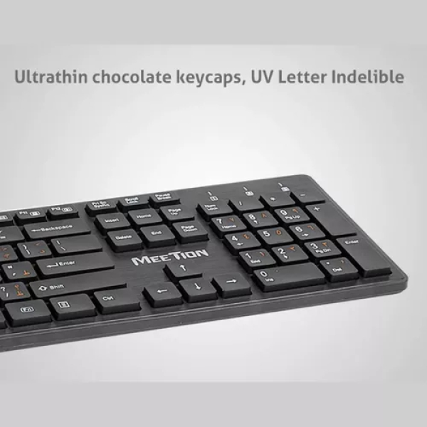 Teclado Inalámbrico Meetion Ultradelgado MT-WK841 Negro - Imagen 3