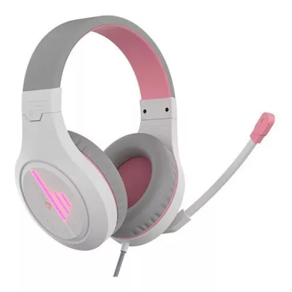 Audífono Gamer Meetion MT-HP021 Blanco Con Rosa - Imagen 2