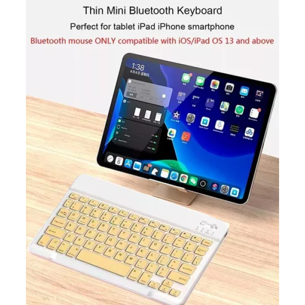 Teclado Bluetooth P/Tablet/Smartphone OEM Amarillo - Imagen 2