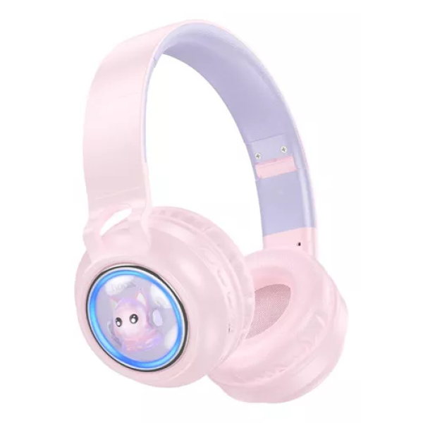Audífonos Inalámbricos Infantil HOCO W50 Rosado (Luces RGB) - Imagen 2