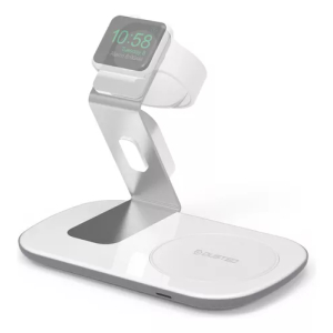 Base Carga QI Dusted 2x1 Blanca (Iphone + Apple Watch)
