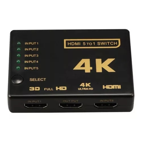 Switch Hdmi 5x1 Splitter Video 4k 2160p 30hz Control Remoto - Imagen 2