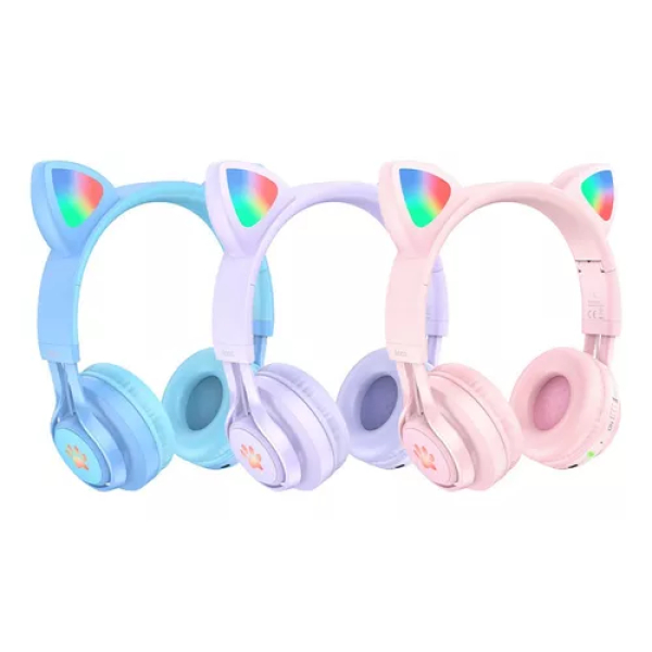 Audífonos Bluetooth HOCO CatEar W39 Morado - Imagen 4