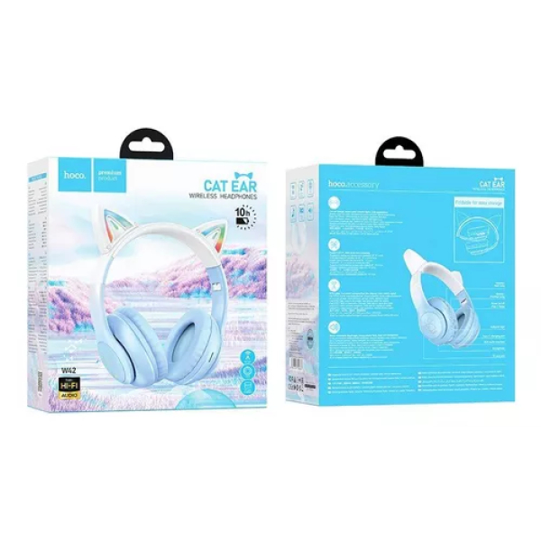 Audífonos Inalámbricos Hoco W42 Cat Ear Azul - Imagen 2