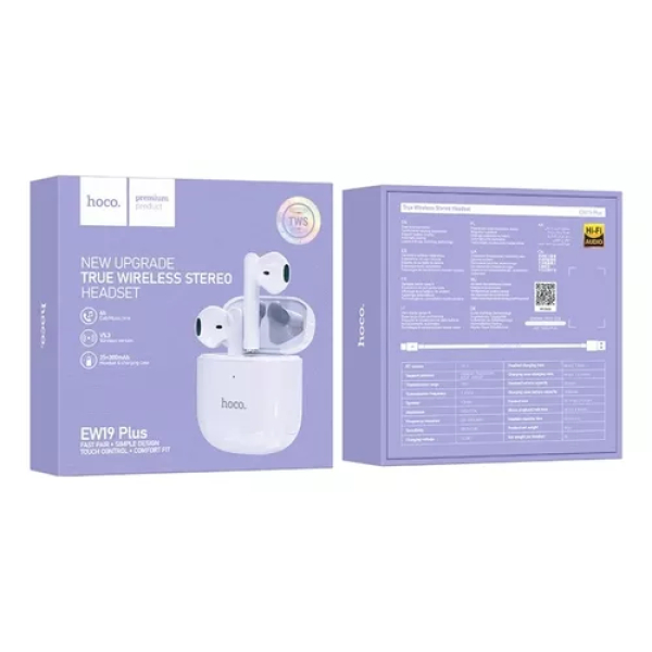 Audífonos Inalámbricos HOCO EW19 Plus Morado - Imagen 3