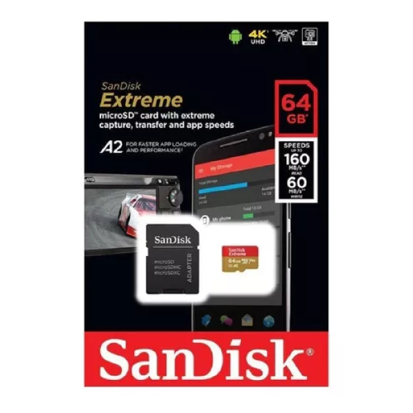 MicroSD Sandisk 64Gb Extreme 4K Class 30 Ultra