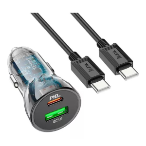 Cargador Vehículo HOCO Z47A 30W QC3.0 + PD C/Cable Tipo C