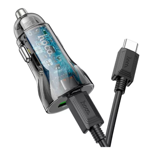 Cargador Vehículo HOCO Z47A 30W QC3.0 + PD C/Cable Tipo C - Imagen 3