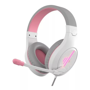 Audífono Gamer Meetion MT-HP021 Blanco Con Rosa