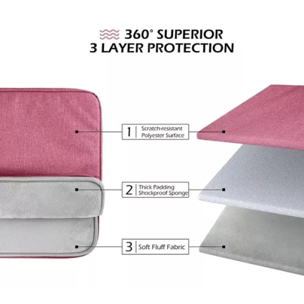 Funda Para Notebook Con Cierre De 14" Rosa - Imagen 4