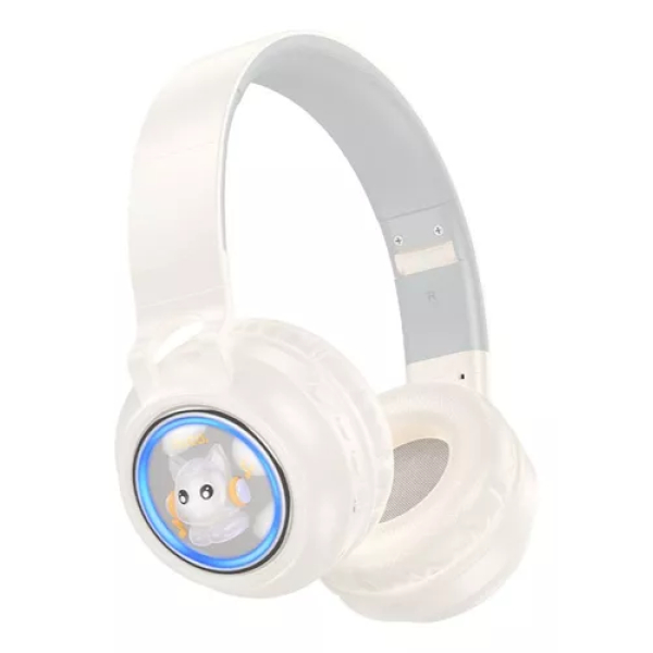 Audífonos Inalámbricos Infantil HOCO W50 Blanco (Luces RGB) - Imagen 4