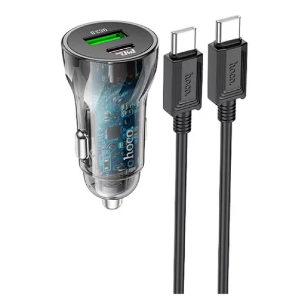 Cargador Vehículo HOCO Z47A 30W QC3.0 + PD C/Cable Tipo C - Imagen 2