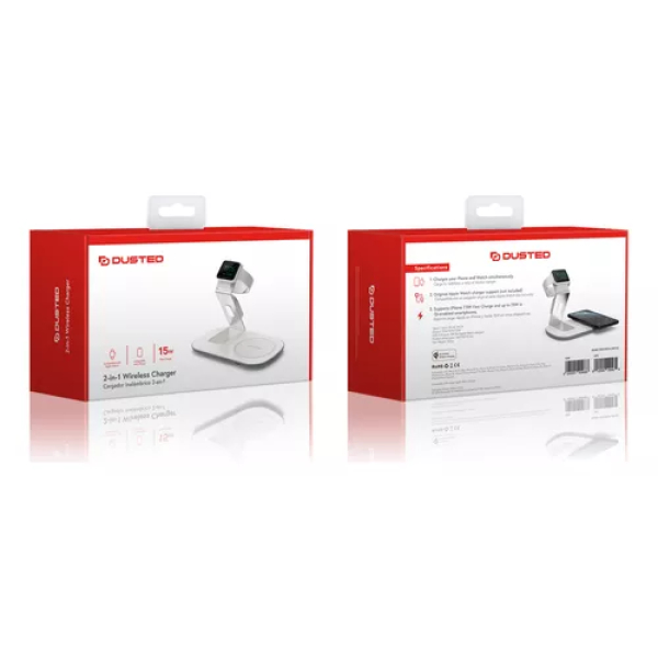 Base Carga QI Dusted 2x1 Blanca (Iphone + Apple Watch) - Imagen 6