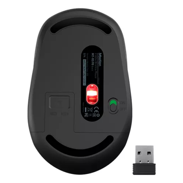 Mouse Inalámbrico Silencioso Meetion MT-R571 Negro - Imagen 3