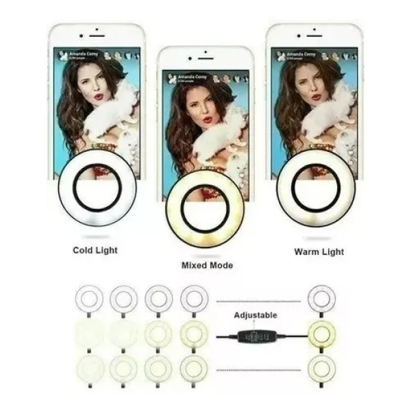 Aro de Luz Mini Escritorio C/Soporte Smartphone - Imagen 5