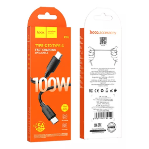 Cable HOCO X96 1 mt. Tipo C-C 100W 5A Negro