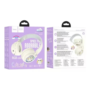 Audífonos Inalámbricos Infantil HOCO W50 Blanco (Luces RGB)