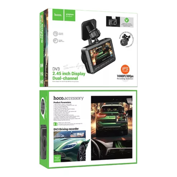 Cámara Para Vehículo Dual (Dashcam) Hoco DV3 - Imagen 4