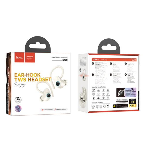 Audífonos TWS Ergonómico HOCO EQ8 Blanco - Imagen 6