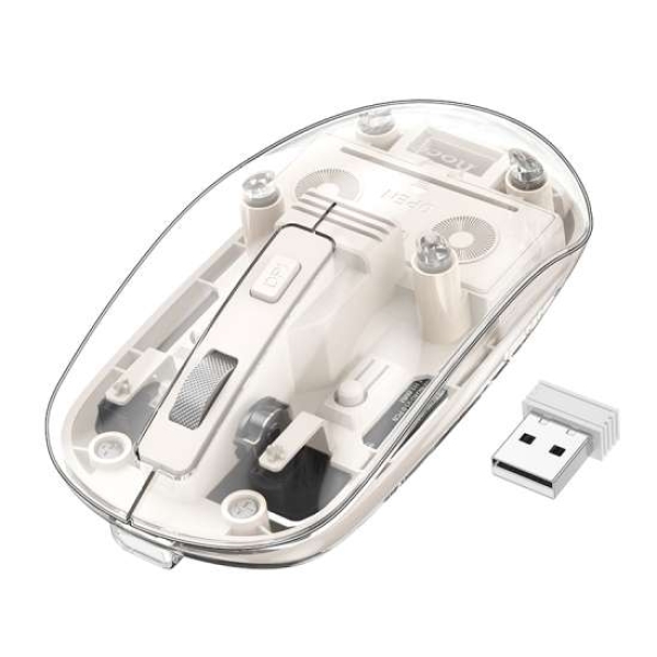 Mouse BT Dual Wireless HOCO GM29 Crystals Blanco - Imagen 2