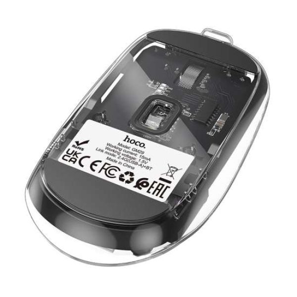 Mouse BT Dual Wireless HOCO GM29 Crystals Negro - Imagen 3