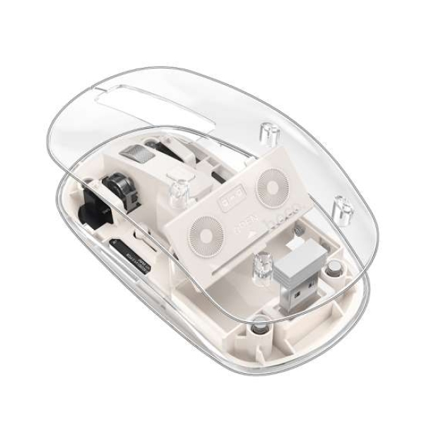 Mouse BT Dual Wireless HOCO GM29 Crystals Blanco - Imagen 3
