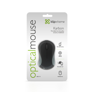 Mouse Klip Xtreme USB Retráctil KARBON KMO-113