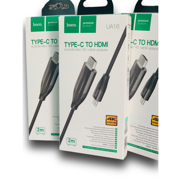 Cable Adaptador HDMI a Tipo C 4K Ultra HD 2mts. HOCO UA16 - Imagen 4