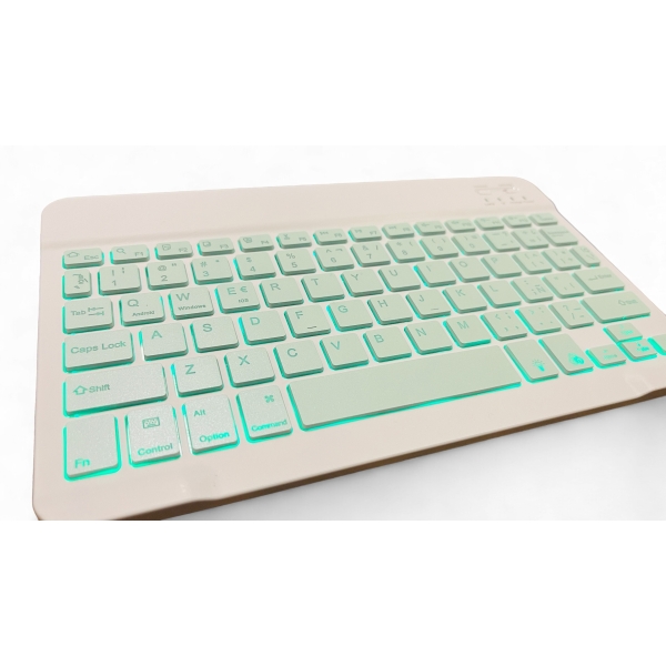 Teclado BT Retroiluminado Teclas Verde Menta (Tablet/Smartphones) - Imagen 2