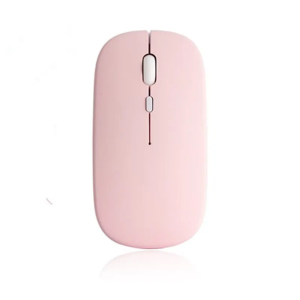 Mouse Inalámbrico Bluetooth + USB Recargable Rosado