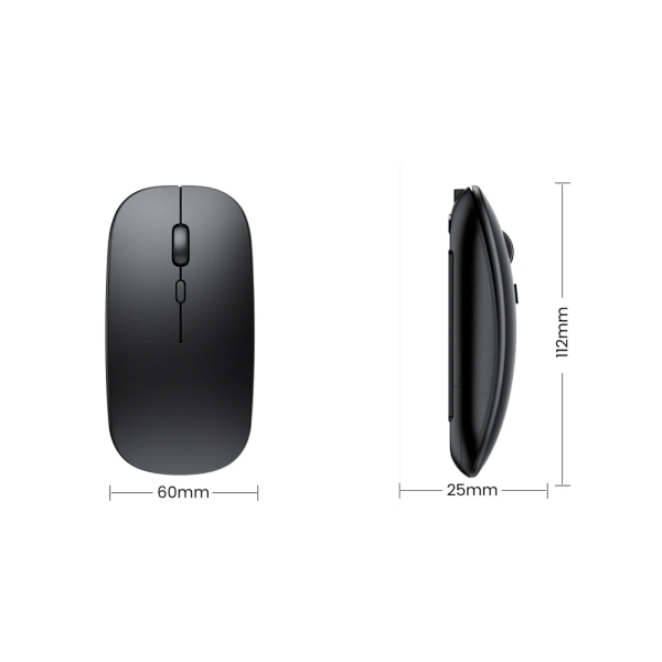 Mouse Inalámbrico Bluetooth + USB Recargable Negro - Imagen 2
