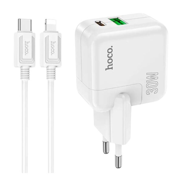 Cargador HOCO 30W C111A PD/USB-C Con Cable Lightning