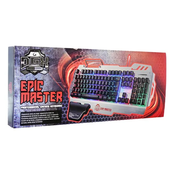 Teclado Gamer DGX Epic Master RGB Apoya Muñeca/Porta Smartphone - Imagen 3