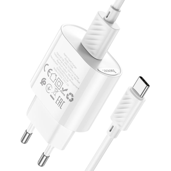 Cargador Hoco C109A 18W + Cable Tipo C QC3.0 - Imagen 2