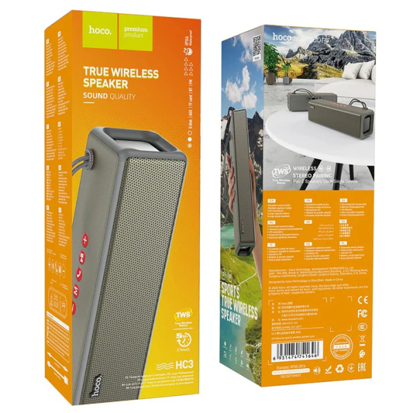 Parlante Inalámbrico HOCO HC3 Gris (FM/USB/Micro SD/BT/MIC)