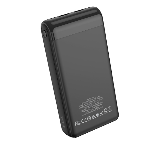 Power Bank 20000mAh Hoco J59A Negra (2 Output USB /3 Input) Ind. LED - Imagen 3