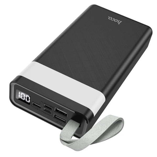Power Bank 30000mAh Hoco J73 Negra C/Lampara (2 Output/2 Input) - Imagen 3