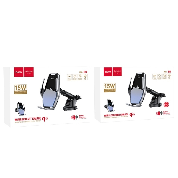 Soporte Vehiculo HOCO S14 Cargador inalámbrico (Ventosa) - Imagen 4