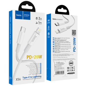 Cable USB-C a Lightning X56 HOCO 1 mt. 3A QC3.0