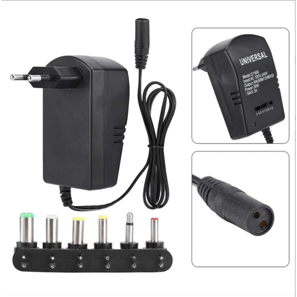 Cargador Universal 30W 6 plugs 3-12V