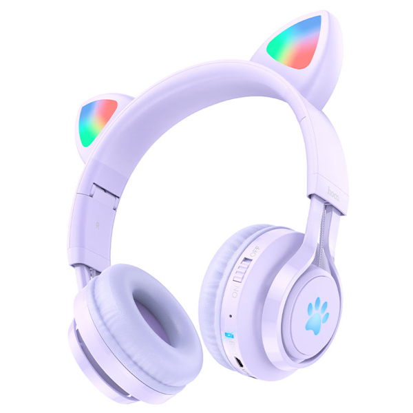 Audífonos Bluetooth HOCO CatEar W39 Morado - Imagen 2